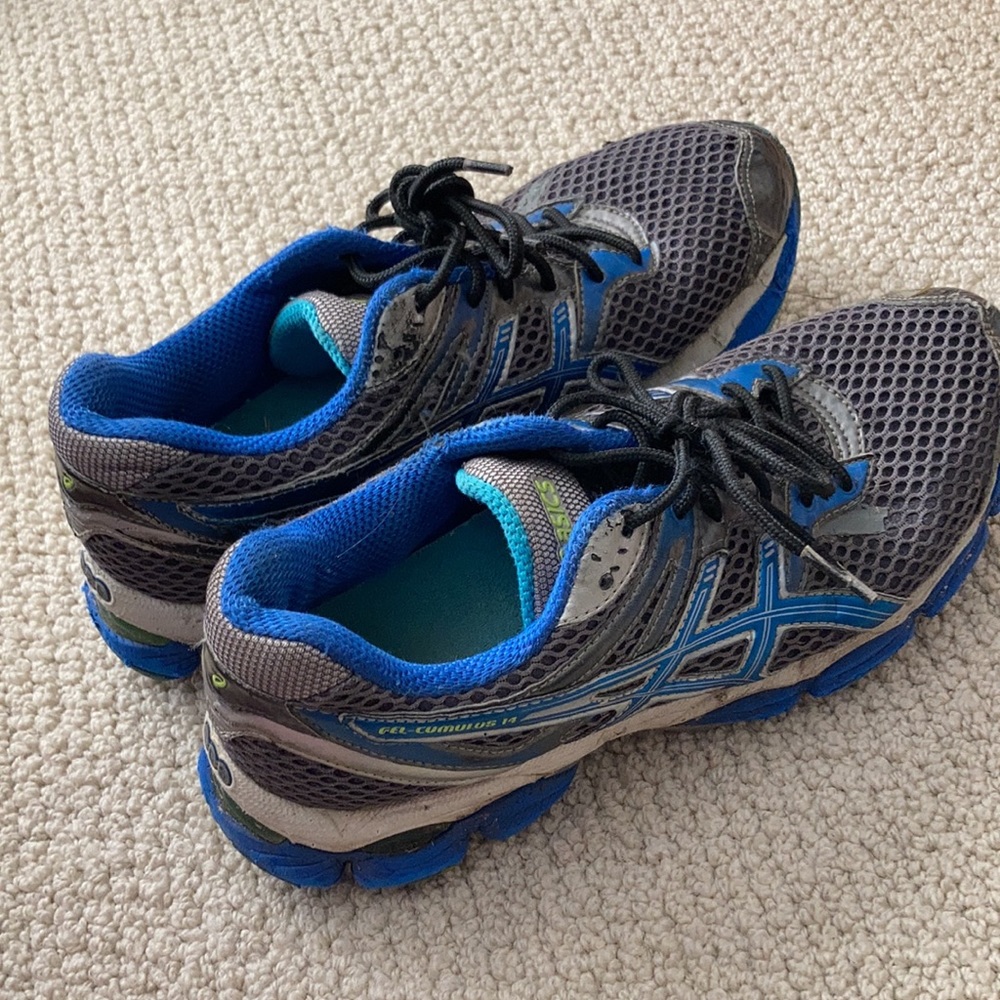 Asics Gel Cumulus 14 Trainers Running Shoes Womens Blue Size 8.5 FLAW